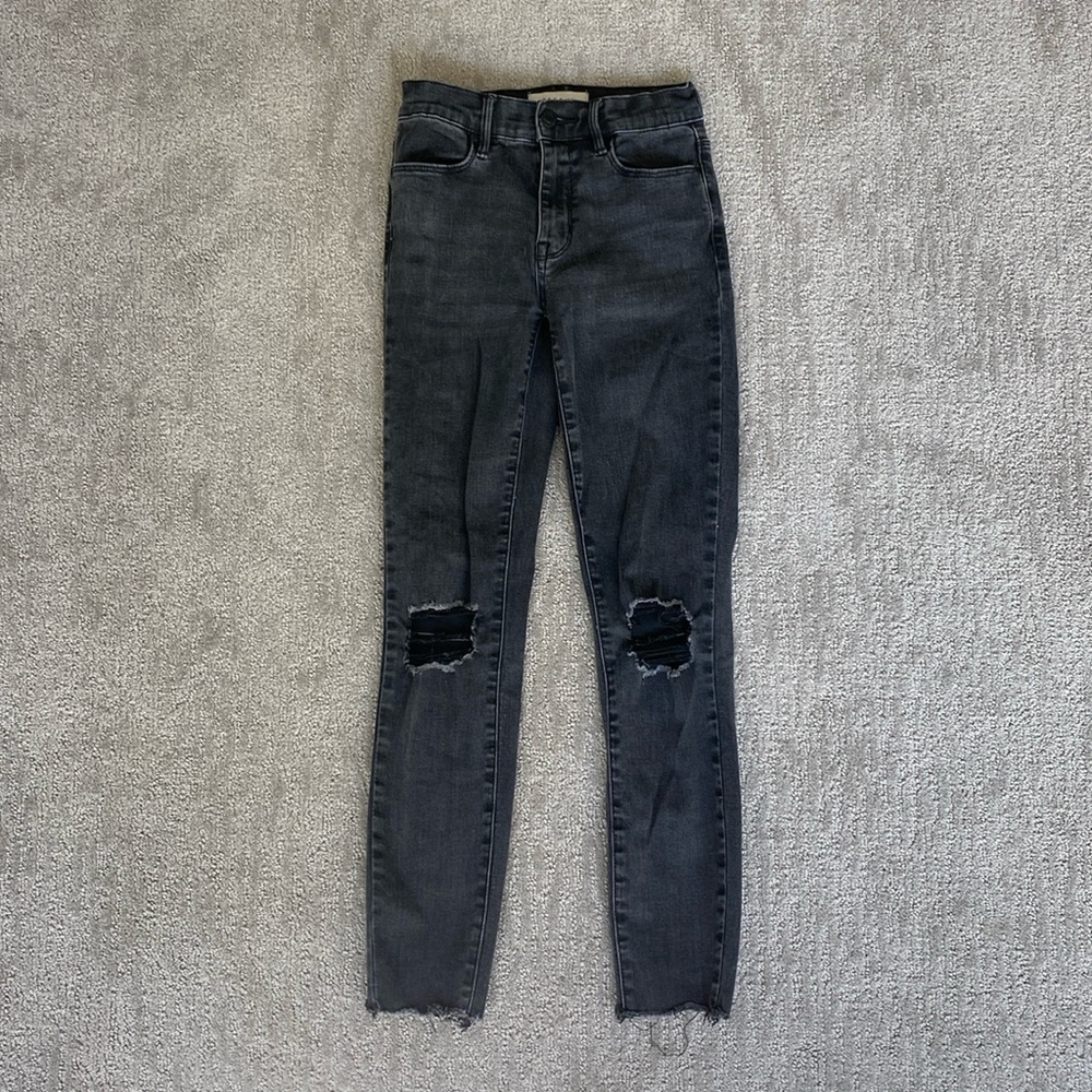 PacSun High Rise Black Distressed Denim Ankle Jean Jeggings